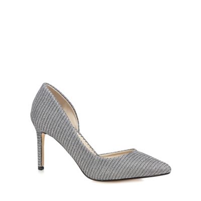 Grey glittery high court shoes